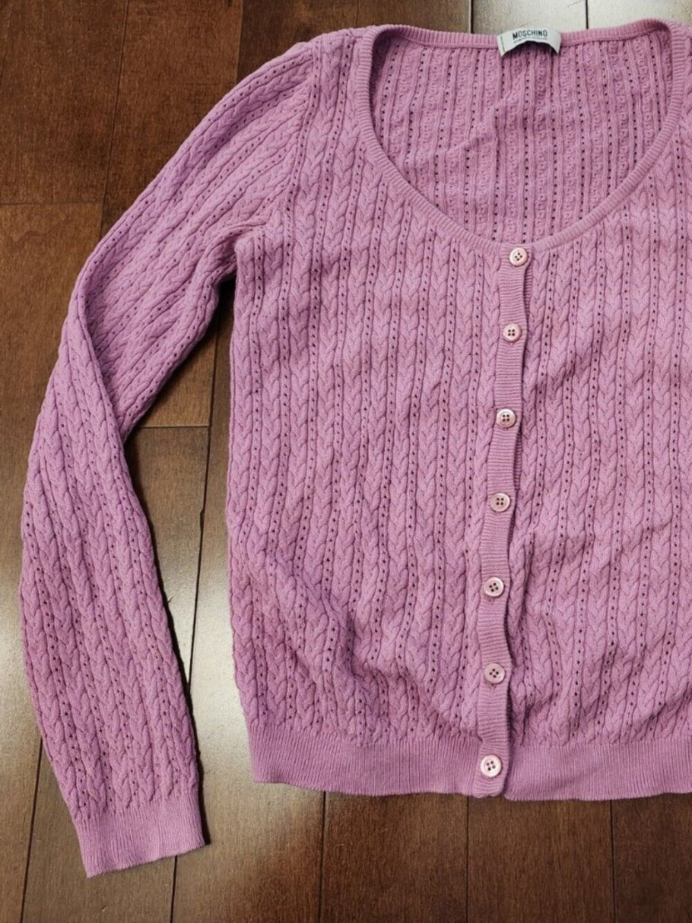 Moschino Cheap and Chic women's cotton button up long sleeve cardigan in size 8
